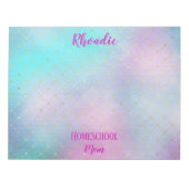 かわいらしお洒落ピンクとブルーグラデーション ノートパッド (正面)