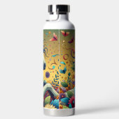 かわいらしお洒落花のカラフル馬 ウォーターボトル (右面)