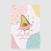 かわいらしかわいいガーリーアボカドバレリナスライ ゴルフタオル (正面)