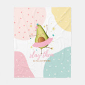 かわいらしかわいいガーリーアボカドバレリナスライ フリースブランケット (正面)