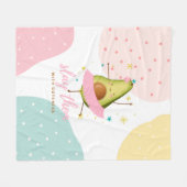 かわいらしかわいいガーリーアボカドバレリナスライ フリースブランケット (正面(横))