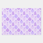 かわいらしかわいいクリスマスオーナメントクリスマス ラッピングペーパーシート (正面2)