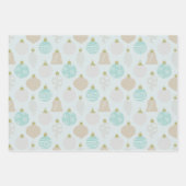 かわいらしかわいいクリスマスオーナメントクリスマス ラッピングペーパーシート (正面)