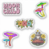 かわいらしきのこ自然イラストレーションスクラップブック作り シール (正面)