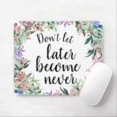 かわいらしくやる気を起こさせるな引用文の水彩画の花柄 マウスパッド (マウス)