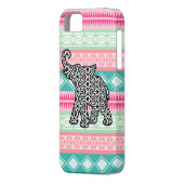 かわいらしくアステカなパターン象のiPhoneの場合 Case-Mate iPhoneケース (裏面左)