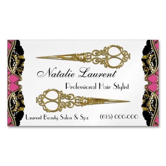 かわいらしくエレガントな倍はパリのバロックを切ります マグネット名刺 (正面)