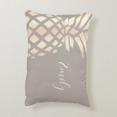 かわいらしくエレガントな銅のばら色の金ゴールドのパイナップル及び灰色 アクセントクッション (裏面(縦))