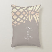 かわいらしくエレガントな銅のばら色の金ゴールドのパイナップル及び灰色 アクセントクッション (正面(垂直))