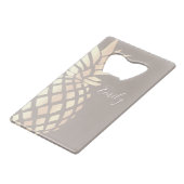 かわいらしくエレガントな銅のばら色の金ゴールドのパイナップル及び灰色 クレジットカード栓抜き (裏面アングル)