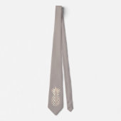 かわいらしくエレガントな銅のばら色の金ゴールドのパイナップル及び灰色 ネクタイ (正面)