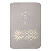 かわいらしくエレガントな銅のばら色の金ゴールドのパイナップル及び灰色 バスマット (正面縦)