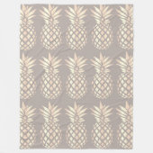 かわいらしくエレガントな銅のばら色の金ゴールドのパイナップル及び灰色 フリースブランケット (正面)