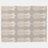 かわいらしくエレガントな銅のばら色の金ゴールドのパイナップル及び灰色 フリースブランケット (正面(横))