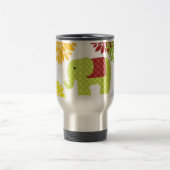 かわいらしくカラフルなヒッピー象のフラワーパワー トラベルマグ (中央)