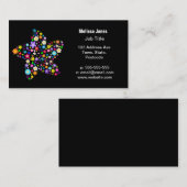 かわいらしくカラフルな花の星 名刺 (正面/裏面)