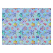 かわいらしくカラフルな雪片のクリスマスパターン テーブルクロス (正面(横))