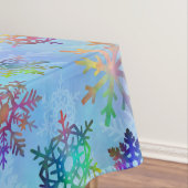 かわいらしくカラフルな雪片のクリスマスパターン テーブルクロス (インサイチュ)