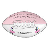 かわいらしくクールで黒いユニコーンのバレリーナのダンスのフットボール アメリカンフットボール (正面)