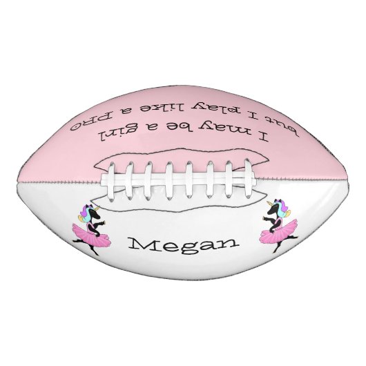 かわいらしくクールで黒いユニコーンのバレリーナのダンスのフットボール アメリカンフットボール (正面)
