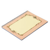 かわいらしくシックなヴィンテージのフランスのな白ページのボーダー ノートブック (左側)