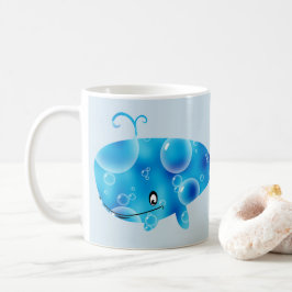 かわいらしくパーソナライズなシロナガスクジラ コーヒーマグカップ