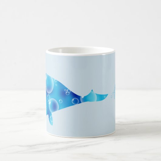 かわいらしくパーソナライズなシロナガスクジラ コーヒーマグカップ (中央)