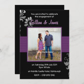 かわいらしくパーソナライズな写真の婚約パーティ 招待状 (正面/裏面)