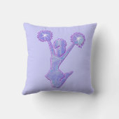 かわいらしくパーソナライズな紫色のチアリーダーの枕 クッション (裏面)