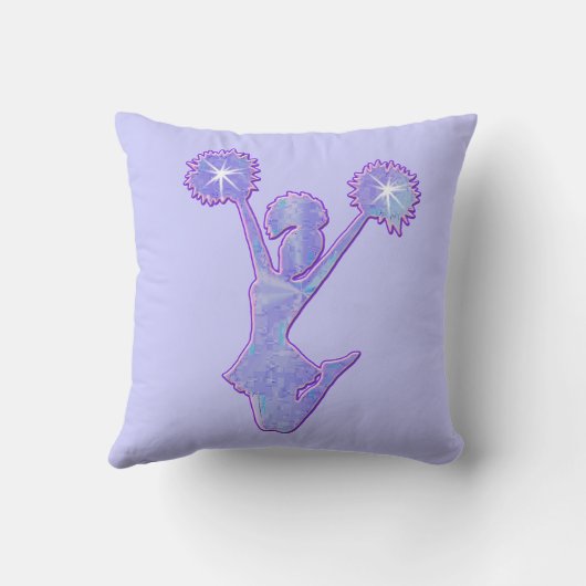 かわいらしくパーソナライズな紫色のチアリーダーの枕 クッション (裏面)