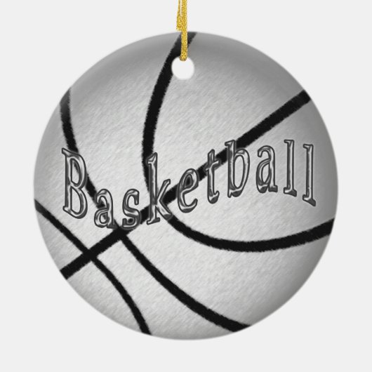 かわいらしくパーソナライズな紫色のバスケットボールのオーナメント セラミックオーナメント (裏面)