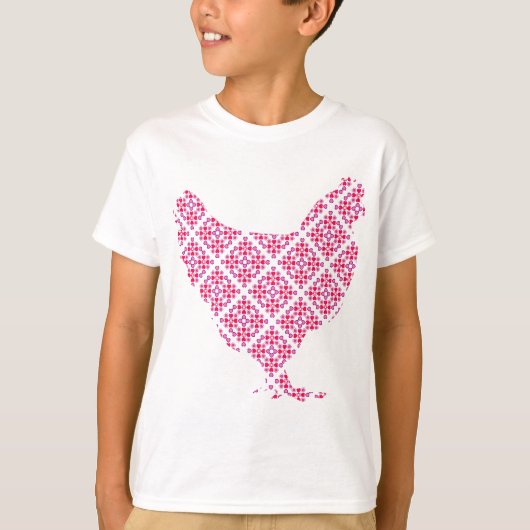 かわいらしくフェミニンな鶏 Tシャツ (正面)