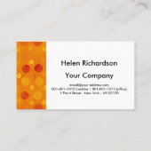 かわいらしくモダンなオレンジおよび黄色の水玉模様パターン 名刺 (裏面)