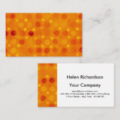 かわいらしくモダンなオレンジおよび黄色の水玉模様パターン 名刺 (正面/裏面)
