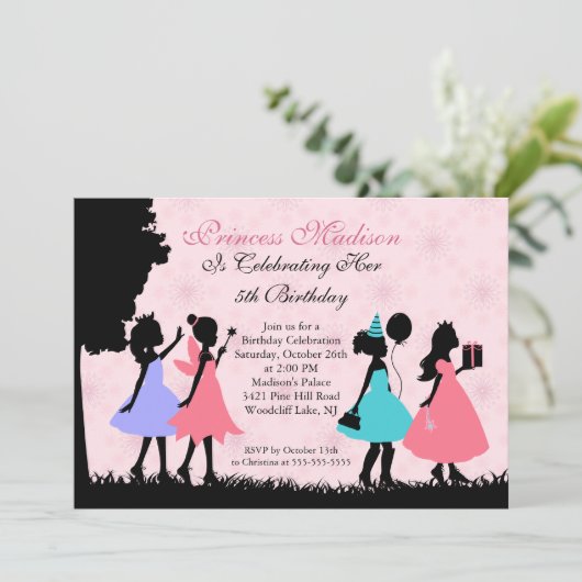 かわいらしく小さいプリンセスの誕生日のパーティの招待状 招待状 (スタンド正面)