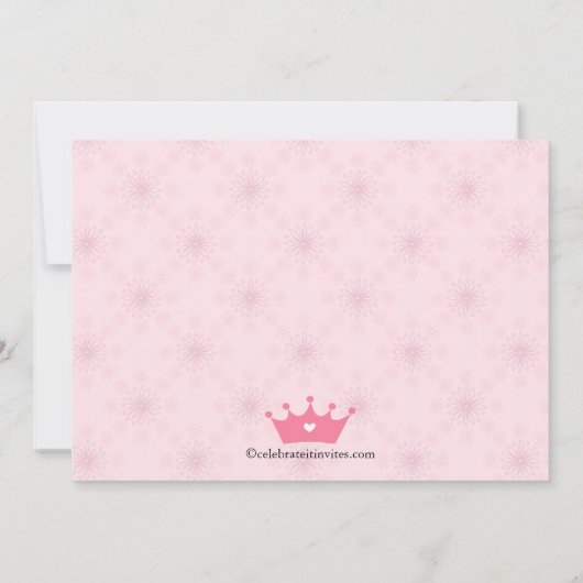 かわいらしく小さいプリンセスの誕生日のパーティの招待状 招待状 (裏面)