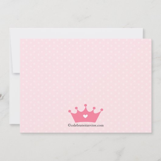 かわいらしく小さいプリンセスの誕生日のパーティの招待状 招待状 (裏面)