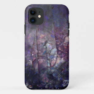 かわいらしく抽象的な紫色のアワビの腐食 iPhone 11 ケース