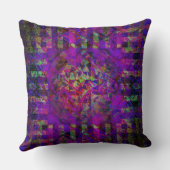 かわいらしく抽象的な紫色の万華鏡のように千変万化するパターンパターン クッション (裏面)