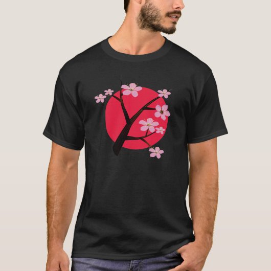 かわいらしく日本のな桜 Tシャツ (正面)