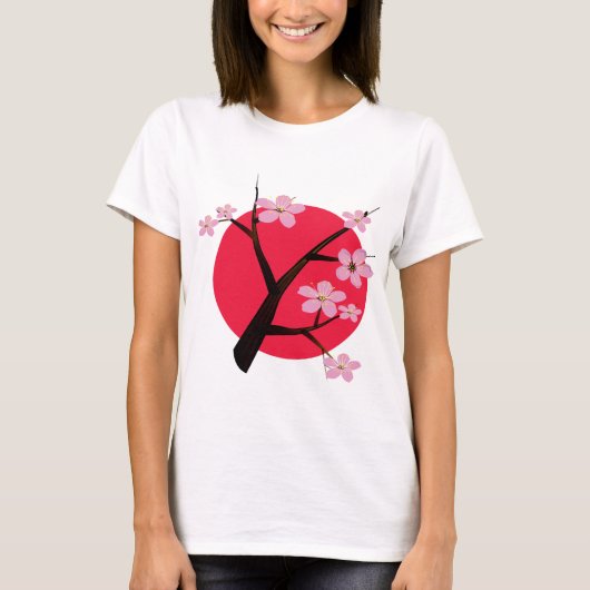 かわいらしく日本のな桜 Tシャツ (正面)