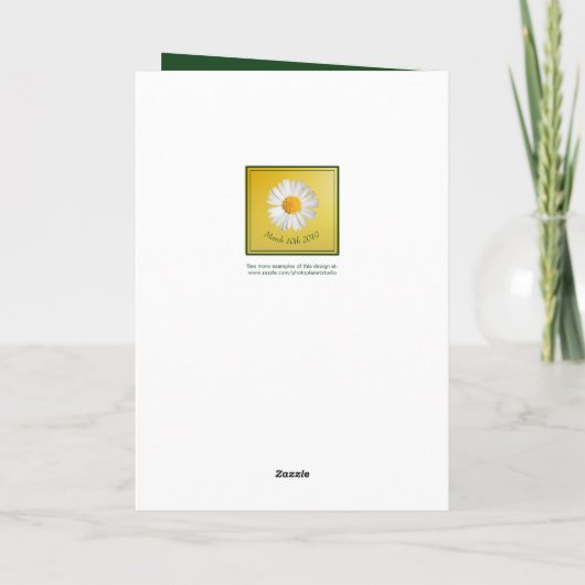 かわいらしく明るいデイジーのお祝いの誕生日 カード (裏面)