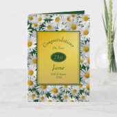 かわいらしく明るいデイジーのお祝いの誕生日 カード (正面)