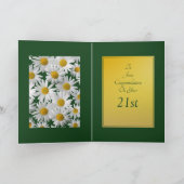 かわいらしく明るいデイジーのお祝いの誕生日 カード (内部)