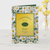 かわいらしく明るいデイジーのお祝いの誕生日 カード (黄色い花)