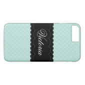 かわいらしく真新しい水玉模様の黒のデザインの名前をカスタムする Case-Mate iPhoneケース (裏面(横))