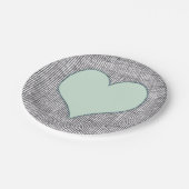 かわいらしく真新しい緑のハートの庭 ペーパープレート (アングル)