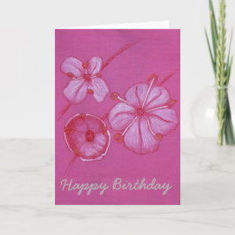 かわいらしく色彩の鮮やかな花のバースデー・カード カード