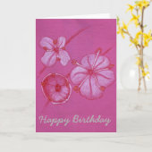 かわいらしく色彩の鮮やかな花のバースデー・カード カード (黄色い花)