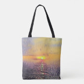 かわいらしく芸術的で色彩の鮮やかな海景の日の出 トートバッグ (裏面)